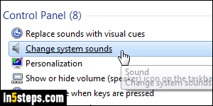 Disable sounds in Windows 7 - Step 2
