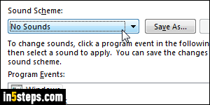 Disable sounds in Windows 7 - Step 6