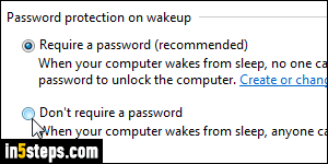 Disable Windows sleep password - Step 4