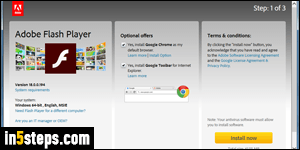 Download + install Flash Player - Step 2