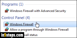 Turn Windows firewall on/off - Step 1