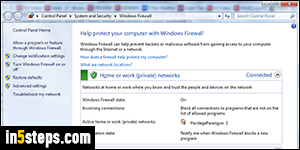 Turn Windows firewall on/off - Step 3