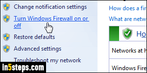 Turn Windows firewall on/off - Step 4
