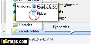 Hide folder / show hidden folders - Step 2