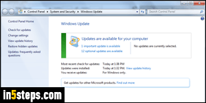 Hide Windows Updates - Step 1