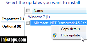 Hide Windows Updates - Step 4