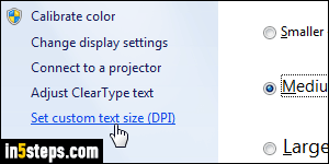 Increase font size in Windows 7 - Step 4