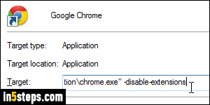 Pass argument to Windows program - Step 4