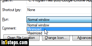 Pass argument to Windows program - Step 6