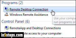 Remotely connect to other PC - Step 2