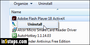 Remove Flash from your PC - Step 3