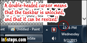 Resize / move taskbar in Windows 7/8 - Step 2