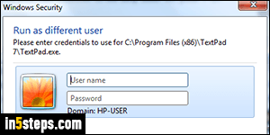 Run program as different user / administrator - Step 4