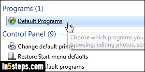 Set two default browsers in Windows 7 - Step 2