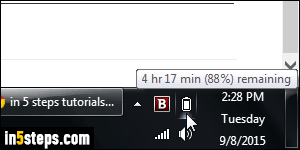 Show battery icon in taskbar - Step 1