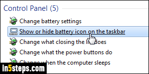 Show battery icon in taskbar - Step 3
