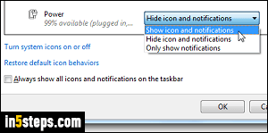 Show battery icon in taskbar - Step 5