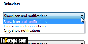 Show/hide taskbar icons - Step 3