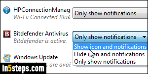 Show/hide taskbar icons - Step 4