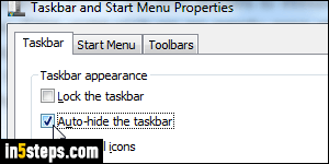 Show or hide the Windows taskbar - Step 3