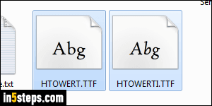 Uninstall a font - Step 3