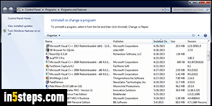 Remove program in Windows 7 - Step 1