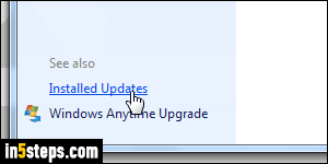 Uninstall Windows Updates - Step 3