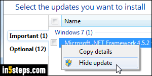 Uninstall Windows Updates - Step 5
