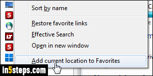 Windows Explorer favorite folders - Step 3