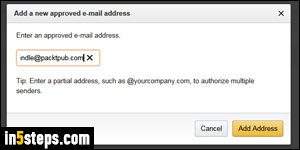 Add email address for Kindle eBooks - Step 4