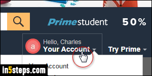 Add shipping address to Amazon - Step 1