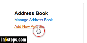 Add shipping address to Amazon - Step 2