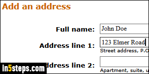 Add shipping address to Amazon - Step 3