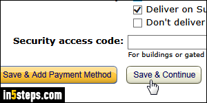 Add shipping address to Amazon - Step 5