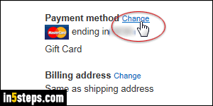 Change Amazon credit card - Step 1