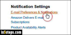 Change email notifications on Amazon - Step 3