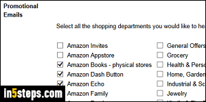 Change email notifications on Amazon - Step 5