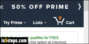 Remove items from Amazon cart - Step 2