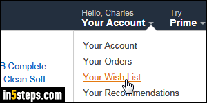 Rename Amazon wish list - Step 1