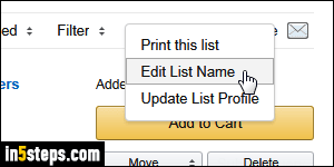 Rename Amazon wish list - Step 3