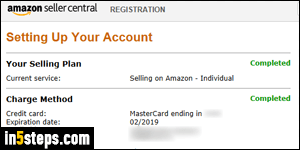 Setup Amazon seller account - Step 4