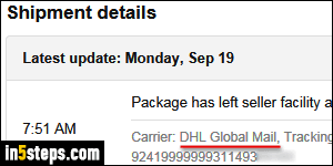 Track shipping of Amazon order - Step 5