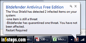 Delete infected files with Bitdefender - Step 1