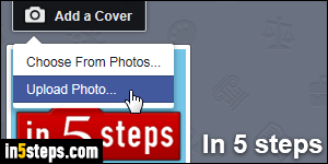 Add cover photo on Facebook - Step 2