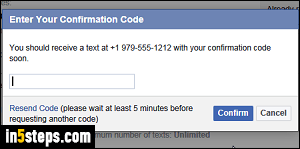 Add a cell phone number to Facebook - Step 1