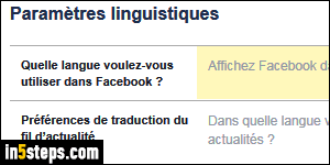 Change Facebook language - Step 1