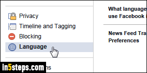 Change Facebook language - Step 3