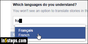 Change Facebook language - Step 5