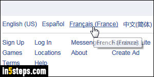 Change Facebook language - Step 6