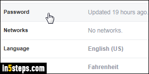 Change Facebook password - Step 2